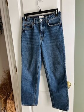 H&M Straight Leg Jeans Womens Size 4 Blue High Rise Denim